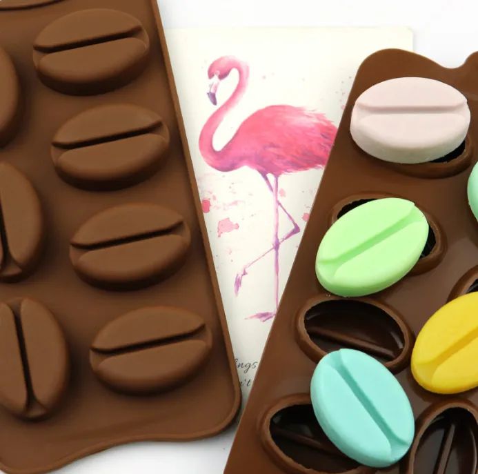 7 Cavity Coffee Bean Silicone Chocolate Mold Plump Lips Baking Cake Decorating Mould